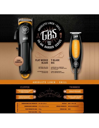 Corta Cabellos Gama Gbs Abs Skill + Abs Liner Profesional